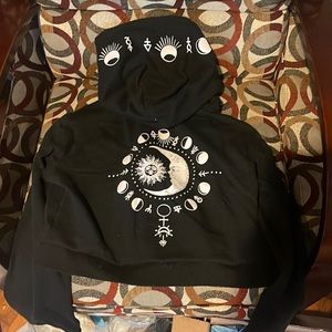 moon phase black hoodie